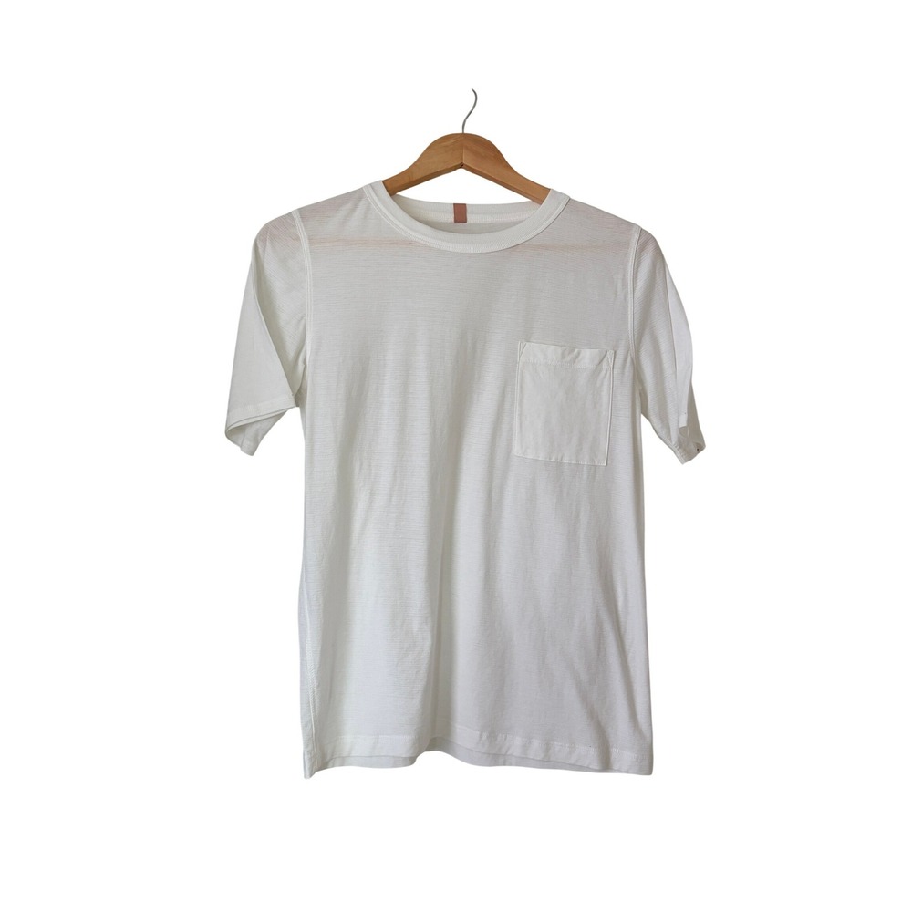 Lunya Women's Cool Cotton Every Body Pocket Tee T-Shirt White Sz S